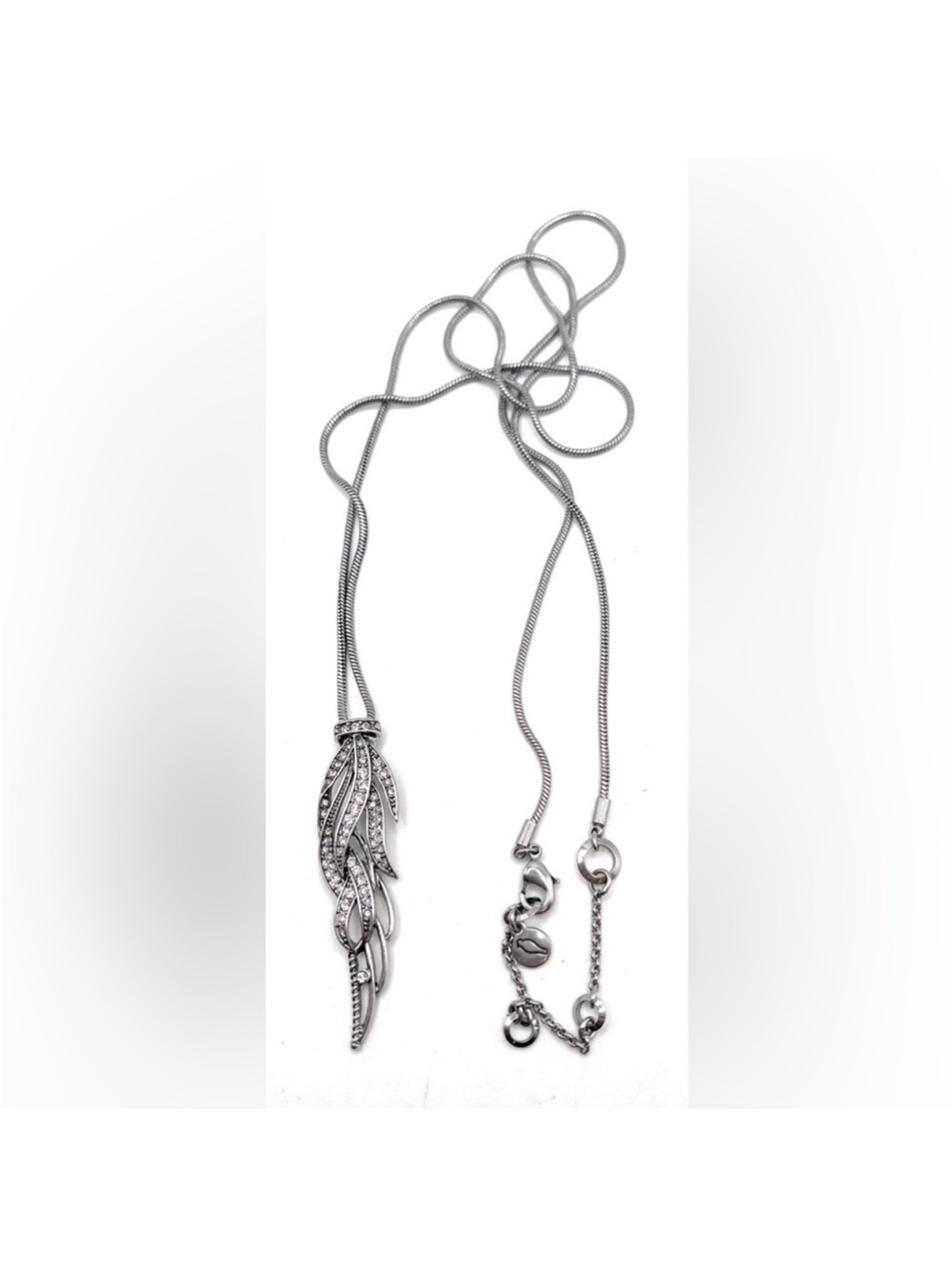 Silverwing: long, feather pendant, necklace | Chloe + Isabel
